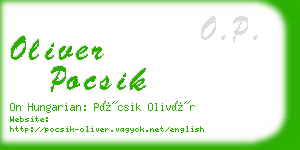 oliver pocsik business card